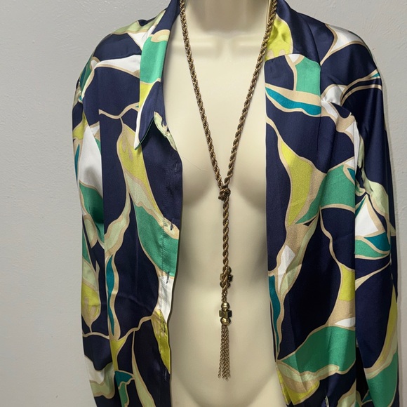 Chico’s Gold Tone Rope Chain Tassel Lariat Necklace Adjustable (BR666/7) - Picture 3 of 11